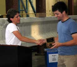 Dean Deschenes receiving award