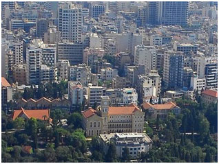 aerial view of Beirut